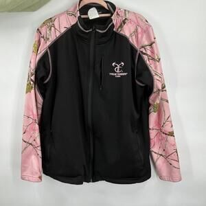 TRUETIMBER Camo Zip Up Jacket Pink Camo Black Hunting Coat Womens XL